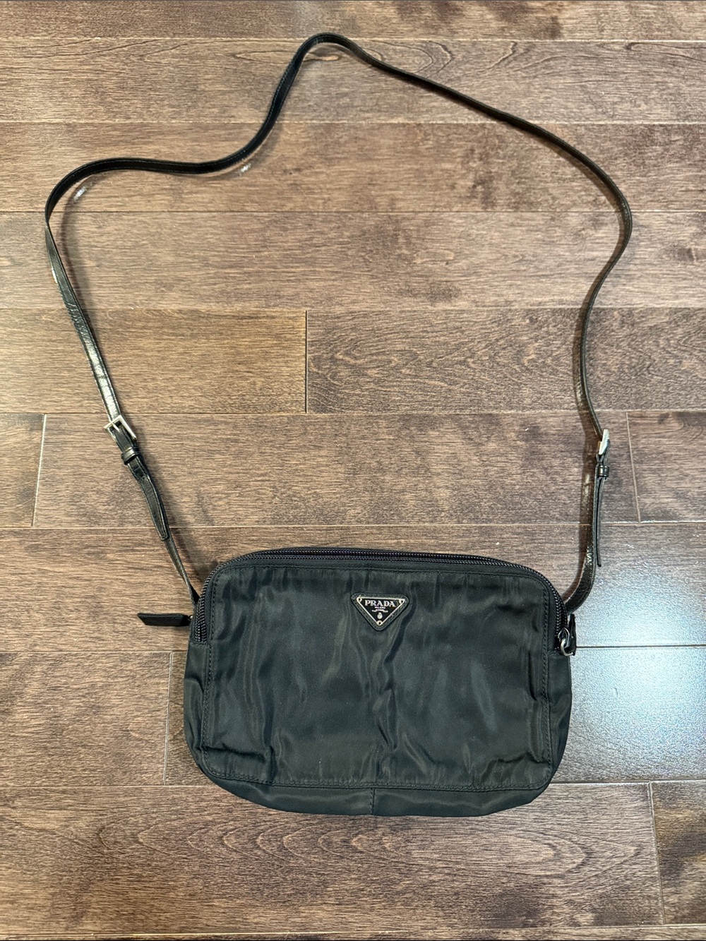 Prada Black Nylon Belt Bag with Leather Strap